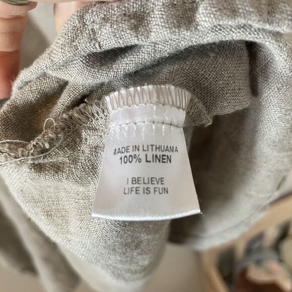 Flax Linen Shirt Oversized Sz L Sustainable - Picture 4 of 6